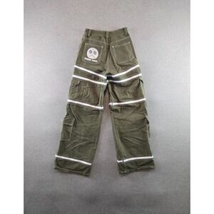 Tunnel Vision Pants Womens Small‎  Green 5-in-1 Convertible Zip-Off Cargo Y2K